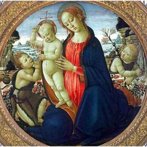Madonna and Child with Infant, St. John the Baptist and Attending Angel by Jacopo Del Sellaio