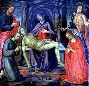 Pieta and Saints by Jacopo Del Sellaio
