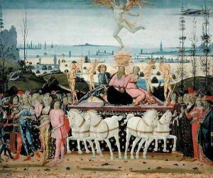 Triumph of Love, inspired by Triumphs by Petrarch 1304-74 by Jacopo Del Sellaio