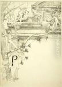 Entwurf Fur Eine Buchillustration Mit Dem Buchstaben P