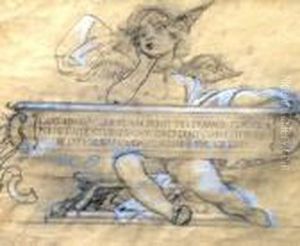 Design For An Ornamental Plaque by Luc-Olivier Merson