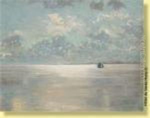 Voilier Au Coucher Du Soleil by Charles Mertens