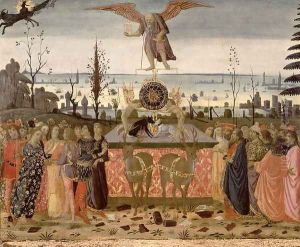 Triumph of Time, inspired by Triumphs by Petrarch 1304-74 by Jacopo Del Sellaio