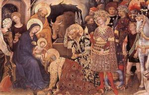 Adoration of the Magi (detail 1) 1423 by Gentile Da Fabriano