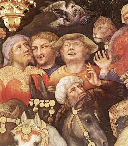 Adoration of the Magi (detail 3) 1423 by Gentile Da Fabriano