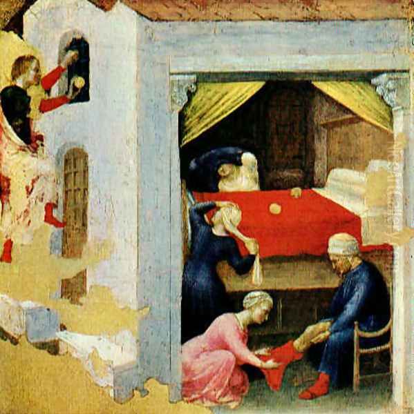Quaratesi Altarpiece- St. Nicholas and three poor maidens 1425 - view 1
