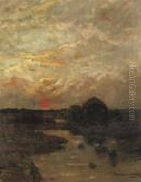 Zonsondergang: A Rural Landscape At Sunset - view 1