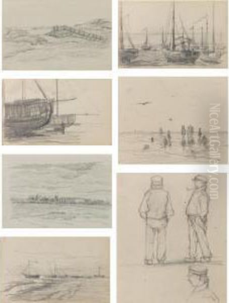 Four Sketchbooks: Including 
Figure, Animal And Tree Studies, Landscapes, Seascapes, And Agricultural
 Scenes - view 1