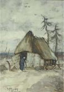 A Peasantwoman By A Shed On The Heath by Sientje Mesdag Van Houten