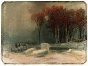 Ice-cutters In A Frozen Landscape