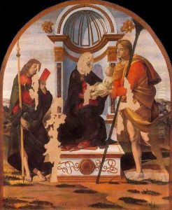 Madonna and Child with Sts James and Christopher c. 1486 by Bartolomeo Della Gatta