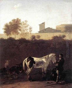 Italian Landscape with Herdsman and a Piebald Horse c. 1675