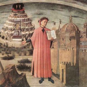 Dante Illuminating Florence With His Poem (detail) by Domenico Di Michelino