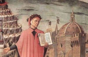 Dante Illuminating Florence with his Poem (detail 2) 1465 by Domenico Di Michelino