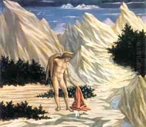 St John In The Wilderness (Predella) 2 1445 National Gallery 2 by Domenico Di Michelino