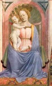 The Madonna And Child With Saints (Detail) 1 1445 2 by Domenico Di Michelino