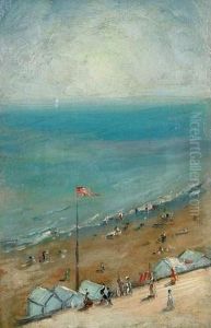 Vue Panoramique Sur La Plage by Willard Leroy Metcalf