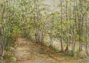 Path Along A Stream Through The Woods by Willard Leroy Metcalf