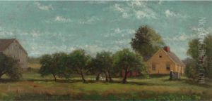Yellow House In A Country Landscape Yellow House In A Country Landscape