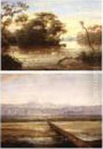 Los Chorros De Los Alisos En El 
Valle De La Escaba; View Of San Fernando Del Valle De Catamarca: A Pair 
Of Paintings by Adolf Methfessel