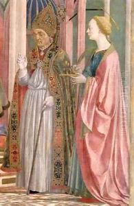 The Madonna And Child With Saints (Detail) 2 1445 by Domenico Di Michelino