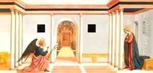 Annunciation (Predella) 3 1445 by Domenico Di Michelino