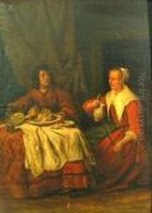 A Man And Woman Eating Supper by Gabriel Metsu