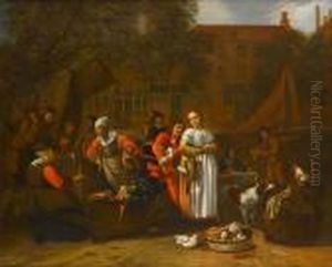 A Vegetable Market In Amsterdam by Gabriel Metsu