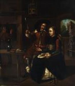 Das Liebespaar Beim Fruhstuck by Gabriel Metsu
