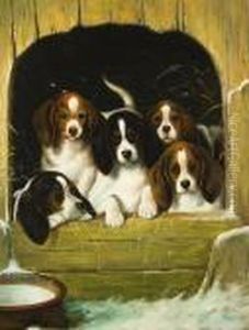 Beagle Puppies by Gabriel Metsu