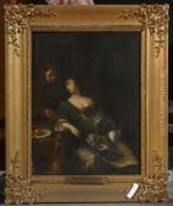 Mann Mit Frau. by Gabriel Metsu
