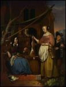 Woman Buying A Rabbit