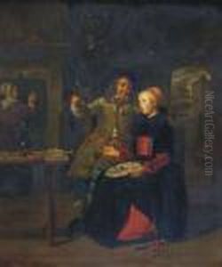 A Couple In A Tavern by Gabriel Metsu