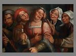 Lustige Gesellschaft Mit Weinender Braut by Jan Massys