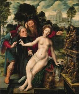Susannah And The Elders by Jan Massys