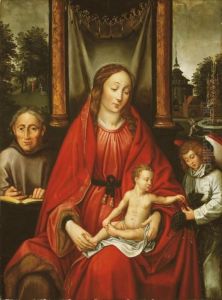 Vierge A L'enfant Avec Saint Francois Et Un Ange