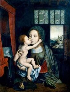 La Vierge Tenant L'enfant Jesus Dans Ses Bras by Quinten Metsys