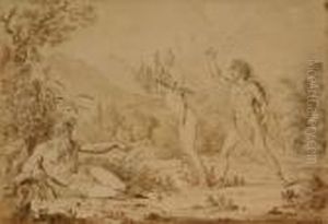 Peneus Saving Daphne From Apollo by Conrad Martin Metz