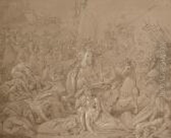 A Cavalry Battle Between Christians And Turks - view 1