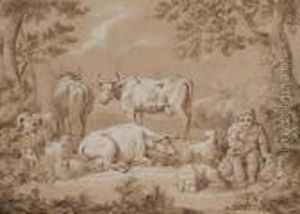 A Shepherd Boy With His Flock