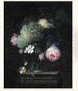 Coupe De Raisins Et De Roses Sur Un Entablement by Johann Martin Metz