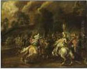 A Battlescene by Pieter Meulenaer