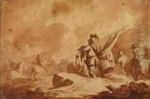 Standard Bearer On A Battlefield