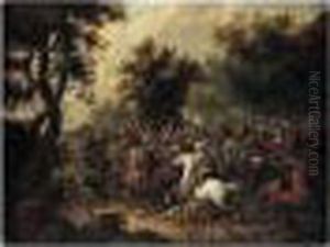 A Cavalry Engagement At The Edge Of A Wood A Cavalry Engagement At The Edge Of A Wood