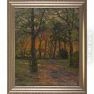 Autumn Landscape With Figures by Charles Alfred Meurer