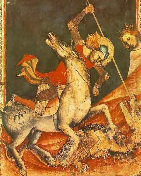 St George 's Battle with the Dragon around 1350 - view 1