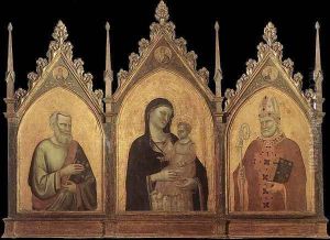 Madonna and Child with Sts Matthew and Nicholas 1328 by Bernardo Daddi
