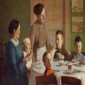 At The Lunch Tabel by Carl Vilhelm Meyer