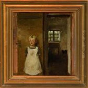 Little Girl At Adoorway by Carl Vilhelm Meyer
