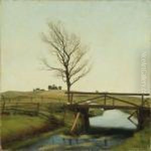 Landscape With Bridge Across Stream by Carl Vilhelm Meyer